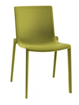 Beekat Resol-kunststof-stoel of terrasstoel-ideaal-voor-de-horeca en stapelbaar kleur olijf groen