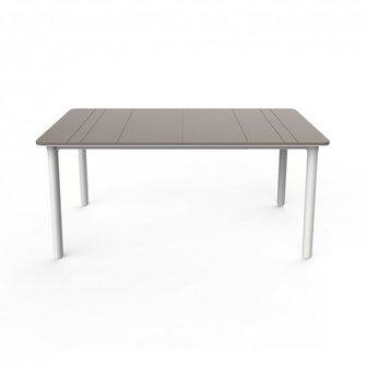 ResolNoa Kunststof Tuintafel 160x90 kleur: wit/taupe