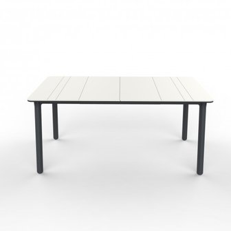 Resol Noa Kunststof Tuintafel 160x90 kleur: wit/donkergrijs