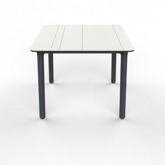 HoofResol Noa Kunststof Tuintafel 90x90 cm kleur wit/donkergrijs