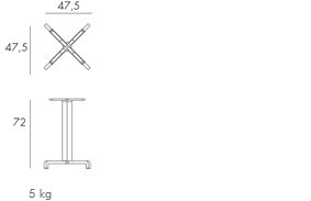 afmetingen Nardi Fiore terrastafel onderstel vast