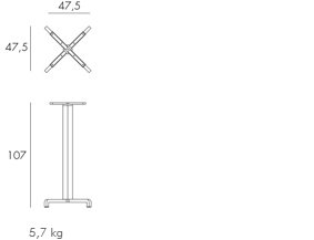 afmetingen Nardi Fiore terrastafel onderstel vast