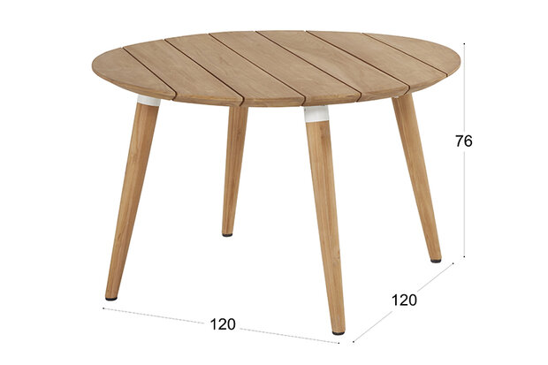 Sophie teak tuintafel rond 120 cm