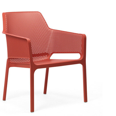 nardi lounger stoel net relax vol kunststof en stapelbaar in de kleur rood