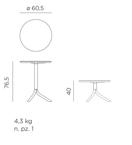 maatvoering nardi spritz tafel