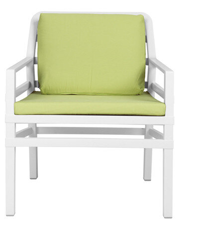 Aria vol kunststof Loungestoel van Nardi in de kleur: koffie ideale loungestoel voor uw horeca terras in de kleur: wit kussen k