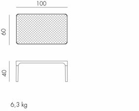 Nardi Net tafel 100 afmetingen