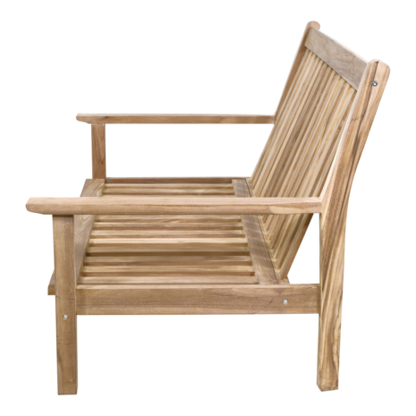 Teak 2-zits loungebank inclusief Olifin kussens