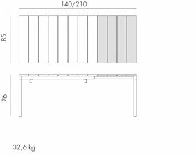 Nardi Rio 140 uitschuiftafel kleur tortora