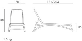 afmetingen nardi atlantico ligbed