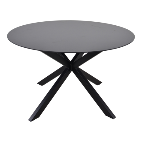 Tuintafel Crest rond 120 cm, gecoate aluminium kruisvoet, 5 mm gehard gecoat tafelblad 
