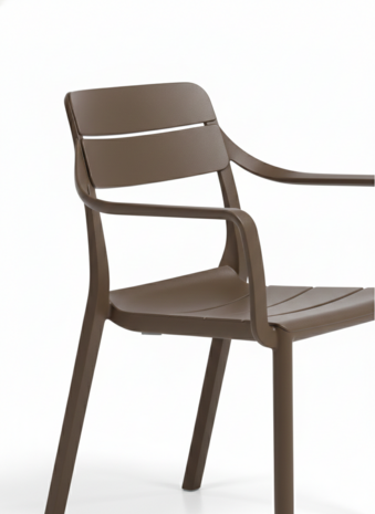 Nardi Cassia Armstoel &ndash; Compact Design & Weerbestendig &ndash; Made in Italy - Tabacco