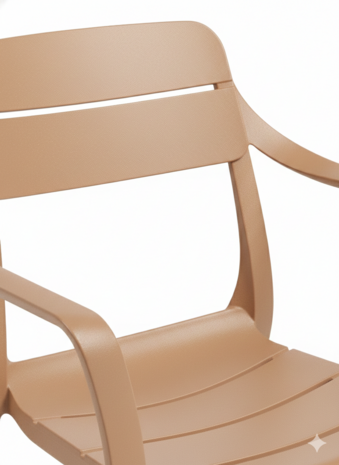 Nardi Cassia Armstoel &ndash; Compact Design & Weerbestendig &ndash; Made in Italy - Cappuccino