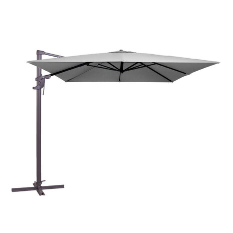 Madison Monaco Flex III - Zweefparasol - Vierkant 3.0 meter - Vrijhangend - Licht Grijs
