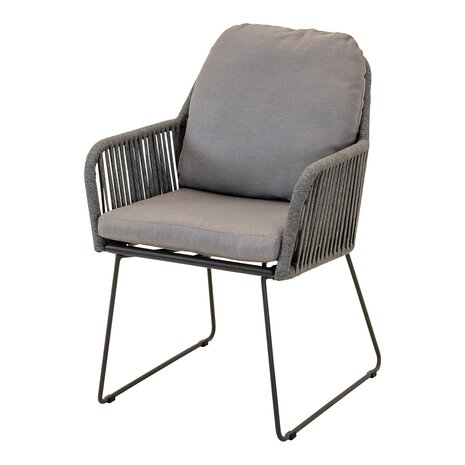 Lesli Living Riff - Armstoel -  Rope - Grijs