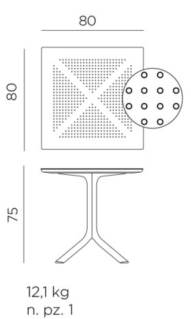 maatvoering nardi clip 80 tafel