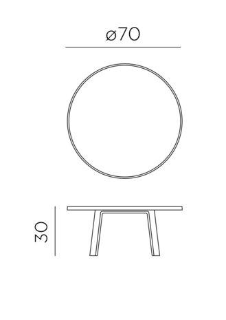 Nardi Maximo 70 Mini - Salontafel - Rond 70 cm - Basalto