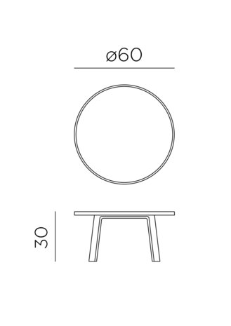 Nardi Maximo 60 Mini - Salontafel - Rond 60 cm - Terra