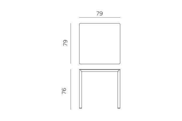 Nardi Piave 80 - Tuintafel - Vierkant 80 cm - Tabacco