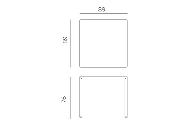 Nardi Piave 90 - Tuintafel - Vierkant 90 cm - Tabacco
