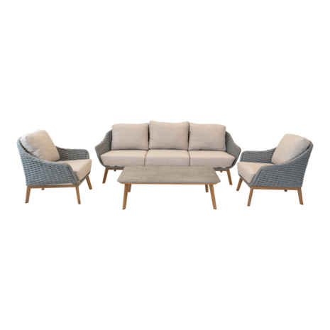 Lesli Living Ibiza - Luxe loungeset - Rope wicker - Olefin kussens