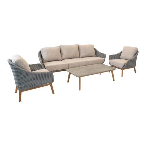 Lesli Living Ibiza - Luxe loungeset - Rope wicker - Olefin kussens