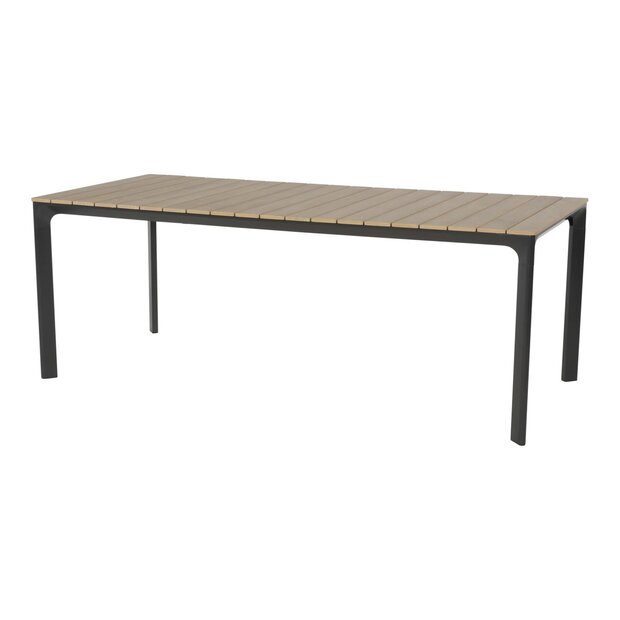 Tuintafel aluminium met polywood planken 200x90 cm