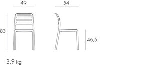 afmetingen nardi costa bistrot