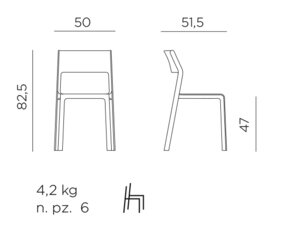 afmetingen Nardi trill bistrot stoel