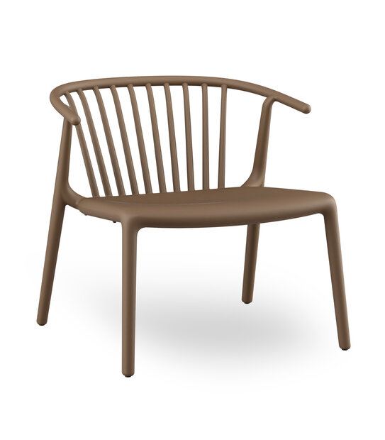 Resol Woody loungestoel Chocolate -  vol kunststof frame - voor binnen en buiten - UV bestendig