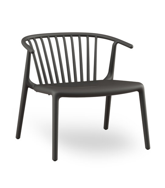 Resol Woody loungestoel Negro -  vol kunststof frame - voor binnen en buiten - UV bestendig