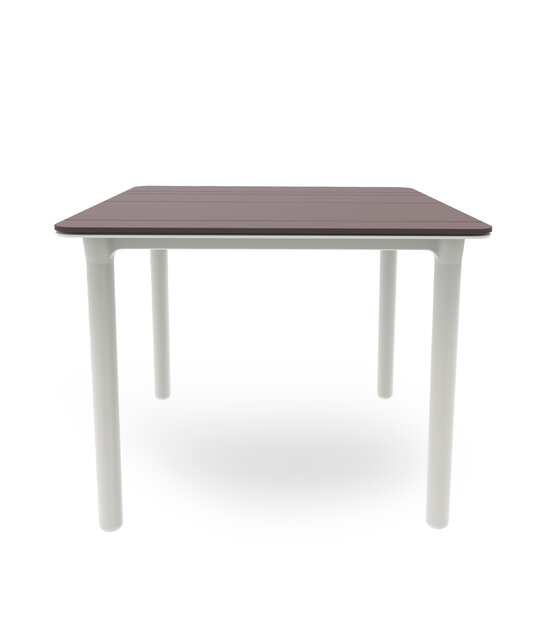 Resol Noa Kunststof Tuintafel 90x90 kleur: chocolate / wit