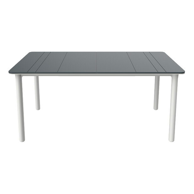 Resol Noa Kunststof Tuintafel 160x90 kleur: donkergrijs / wit