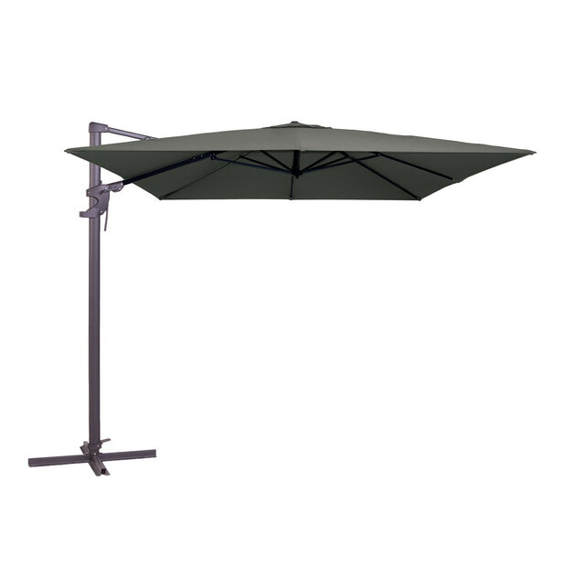 Madison Monaco Flex III - Zweefparasol - Vierkant 3.0 meter - Vrijhangend - Grijs