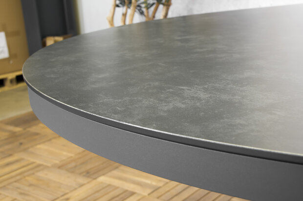 Sens-Line Bianca - Tuintafel - Rond 140 cm - HPL blad - Kruispoot