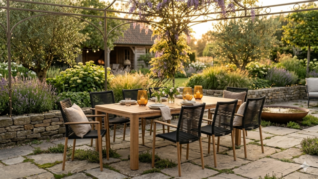 Callisto nusa tuintafel met amora armstoel