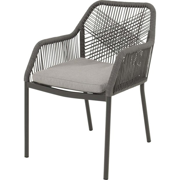 Lesli Living Akita - Armstoel - Rope - Grijs