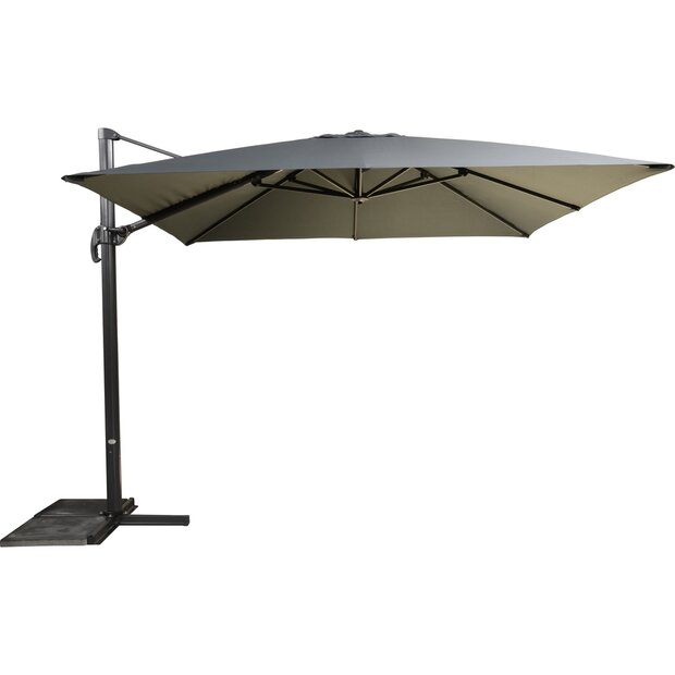 Lesli Living Virgo Up - Zweefparasol - Vierkant 3 meter - Grijs