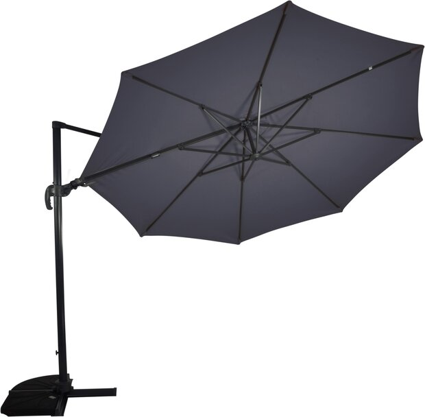 Lesli LIving Virgoflex - Zweefparasol - Rond 3.5 meter - Grijs