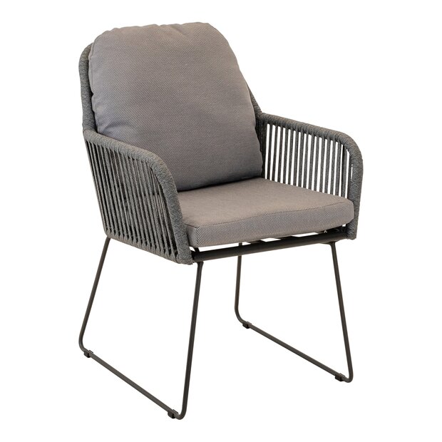 Lesli Living Riff - Armstoel -  Rope - Grijs