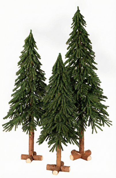 Alpine - Kunstkerstboom op stam - 210 cm - natuurlijke stam