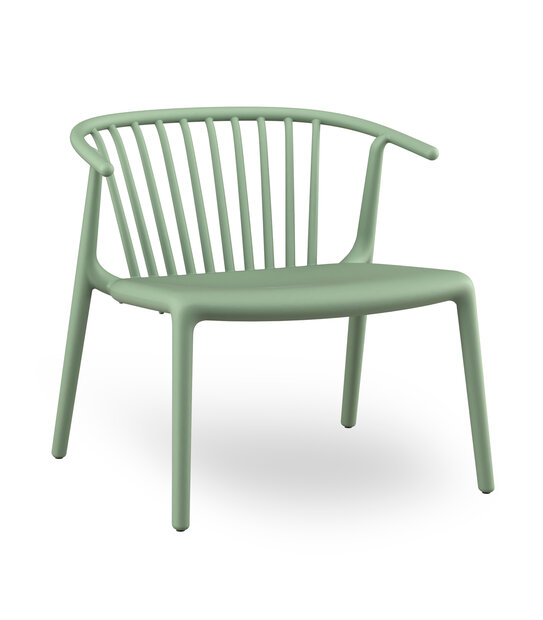 Resol Woody loungestoel Gris Verdoso -  vol kunststof frame - voor binnen en buiten - UV bestendig