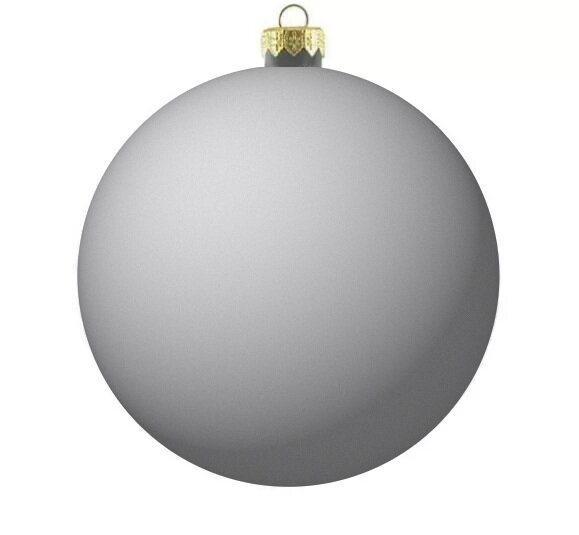 Kerstbal rond 12 cm Zilver mat