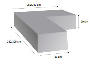 Beschermhoes voor lounge hoekset 300x300x70 cm