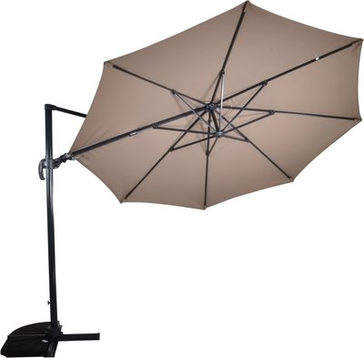 Zweefparasol Virgoflex rond 3.5 meter, kleur: taupe