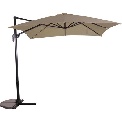 Zweefparasol vierkant 2.5 meter, kleur: taupe