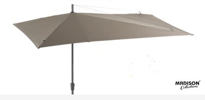 Madison asymmetric rechthoekige parasol 2.2x3.6 meter, kleur: taupe