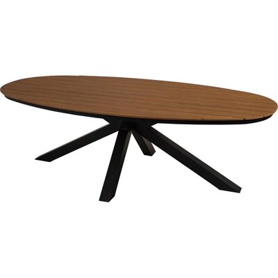 Tuintafel Arezzo ovale tafel 240x110 cm met aluminium gecoate kruispoot en polywood planken