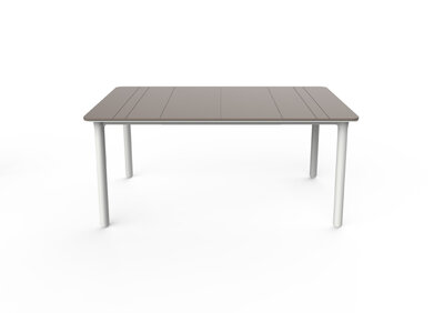 Resol Kunststof Tuintafel Noa 160x90 cm, kleur: chocolate/wit