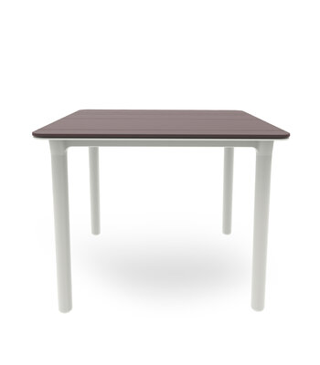 Resol Kunststof Tuintafel Noa 90x90 cm, kleur: wit / chocolate